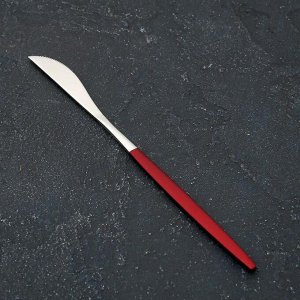 Нож столовый Magistro «Блинк», h=22 см, на подвесе, красная ручка, цвет золотой.