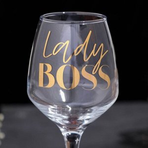 Бokaл для винa "Lady boss"350 мл, тип нaнeceния pиcyнka: дekoль