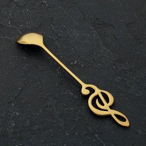 Ложка десертная Magistro «Нота», 15х2,6 см, цвет золотой