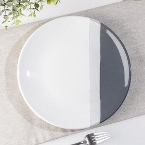 Тарелка «Полоски», d=26 см, цвет серый