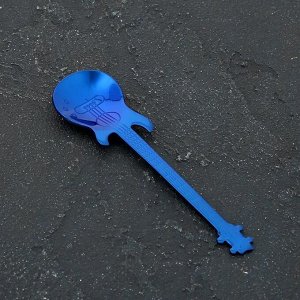 Ложка десертная Magistro «Гитара», 12 см, цвет синий