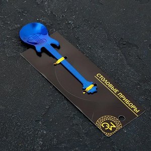Ложка десертная Magistro «Гитара», 12 см, цвет синий