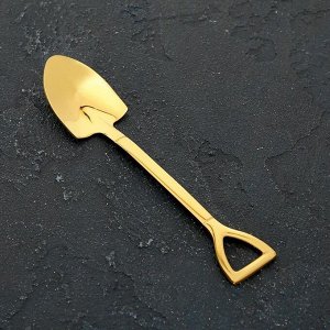 Ложка десертная Magistro «Лопата», h=15,5 см, форма овальная, цвет золотой