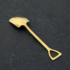Ложка десертная Magistro «Лопата», 15,5 см, форма прямоугольная, цвет золото