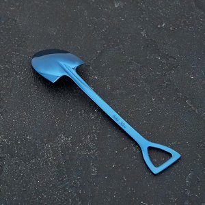 Ложка десертная Magistro «Лопата», 15,5 см, форма овальная, цвет синий