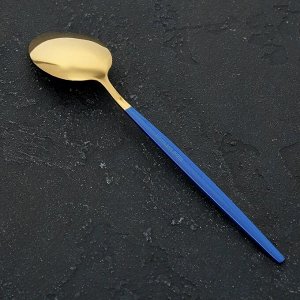 Ложка столовая Magistro «Блинк», 22*4 см, на подвесе, цвет золото, синяя ручка