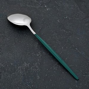 Ложка столовая Magistro «Блинк» 22?4 см, на подвесе, цвет серебро, зеленая ручка