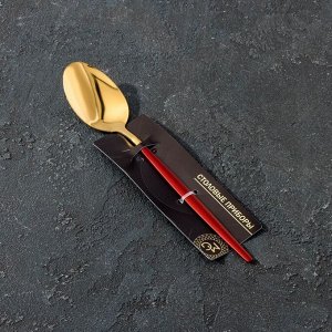 Ложка столовая Magistro «Блинк», 22*4, цвет золото, красная ручка, на подвесе