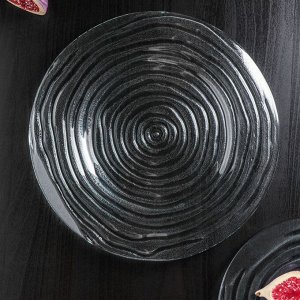 Блюдо для подачи круглое Magistro «Авис. Текстура», 28x28x2,4 см, цвет прозрачный