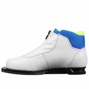 Ботинки лыжные женские TREK Winter Comfort 3, NN75, искусственная кожа, цвет белый/синий/лайм-неон, лого серебристый, размер 34