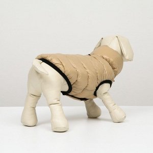СИМА-ЛЕНД Куртка для собак двухсторонняя с воротником, ДС 40, ОШ 36, ОГ 56, бежевая/коричневая