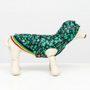 Курточка для собак "Пятнашки", размер 3 (ДС 28,ОШ 30, ОГ 42 см), зелёная