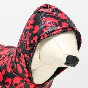Курточка для собак "Пятнашки", размер 2 (ДС 23,ОШ 26, ОГ 33 см), красная