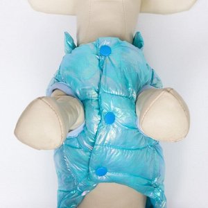 Куртка для собак двухсторонняя с утяжкой размер 14 (ДС 32 см, ОГ 42 см, ОШ 31 см), голубая