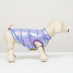 Куртка для собак двухсторонняя с утяжкой, размер 18 (ДС 40, ОГ 50, ОШ 38),фиолетовая/жёлтая