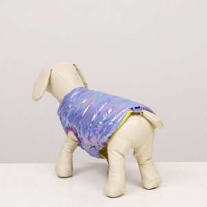 СИМА-ЛЕНД Куртка для собак двухсторонняя с утяжкой, размер 10 (ДС 25, ОГ 34,ОШ 24),фиолетовая/жёлтая