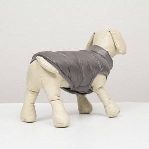 Куртка для собак двухсторонняя с принтом, размер 8 (ДС 23 см, ОГ 30, ОШ 22 см), серая