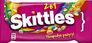 Драже Skittles 2в1, в разноцветной глазури, 12 шт по 38 г