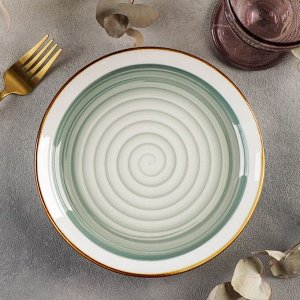 Тарелка десертная «Крафт», 20?2 см, цвет темно-зелёный