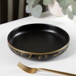 Тарелка десертная Gold, 18?2 см, цвет чёрный