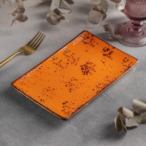 Блюдо прямоугольное «Созвездие», 22x14 см, цвет оранжевый