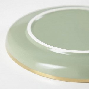 Тарелка десертная «Акварель», 20?2 см, цвет зелёный