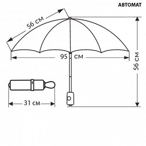 Зонт женский Классический полуавтомат [43614-6]