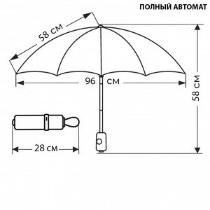 Зонт женский Классический полный автомат [RT-43916-1]