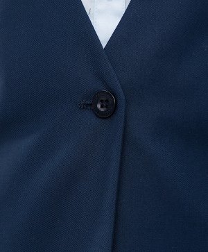Button-blue Жилет удлиненный с одной пуговицей синий Button Blue