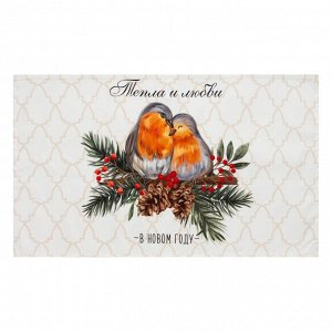 Полотенце Этель Winter robin 40x73 см, 100% хлопок, саржа 190 г/м²