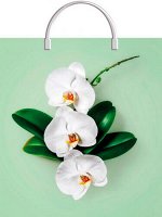 Пакет полиэтиленовый с пластиковой ручкой Орхидея на салатовом (36*37 см.)