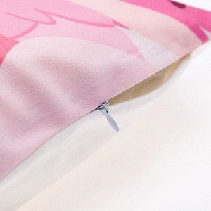 Чехол на подушку Этель "Фламинго" 40х40 см, 100% п/э, велюр
