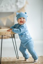 Лапушка Комплект детский вязаный шапочка+штанишки+свитер цвет Синий