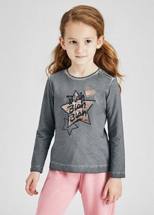 Лонгслив acid wash для девочки