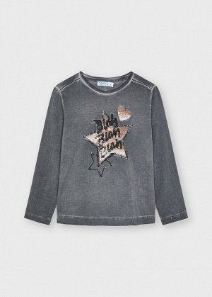 Лонгслив acid wash для девочки