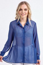 Блузка женская 3046/08/Васильковый, белый