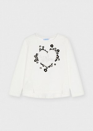 Лонгслив ECOFRIENDS с принтом сердечек для девочки