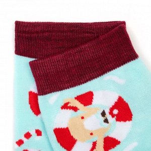 Носки мужские «Дед мороз и олень на спорте», цвет голубой, р-р 27-29 (размер обуви 39-44)