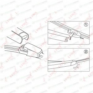 Щетка стеклоочистителя LynxAuto 330мм (13") бескаркасная, всесезонная, для заднего стекла, крепление V-Notch, 1 шт, арт. LR33P
