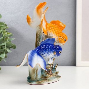 Сувенир керамика "2 золотые рыбки богатство" МИКС 17х13,5х7,5 см