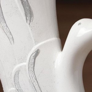 Ваза керамическая "Лебедь", напольная, белая, 51 см, микс