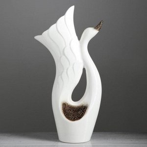 Ваза керамическая "Лебедь", напольная, белая, 51 см, микс