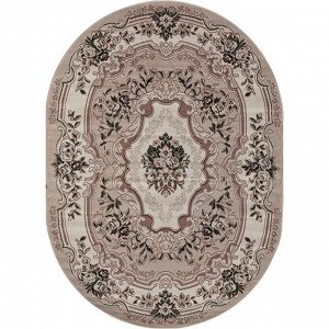 Ковёр овальный Gavana d017, размер 200x400 см, цвет beige