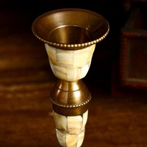 Подсвечник "Фларин" латунь, перламутр 5х5х13,5 см