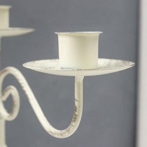 Подсвечник металл на 3 свечи "Прованс" белый состаренный 31х13х30 см