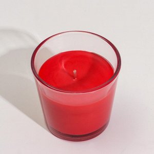 Ароматическая свеча в стакане СИНЛИГ, красные садовые ягоды, 7,5 см, 25 ч, красный