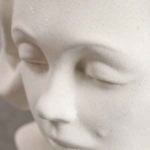 Фигурное кашпо "Голова девушки", белый цвет, 20 см