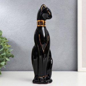 Сувенир керамика "Кошка египетская, чёрная" 21х5,5х6 см
