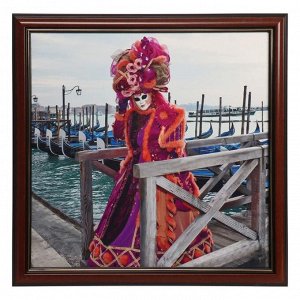Картина велюр "Венецианский карнавал" 46х46 см