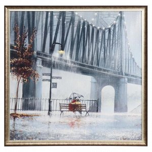 Картина велюр "Дождь" 70х70 (73х73) см